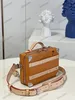 Poignée souple coffre sac à bandoulière monogrammes Macassar marron/violet Mini valises bandoulière pour hommes Designer Luxurys Mans sac à main