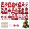 24 -stcs Kalender Candy Pouch Christmas Decoratie Countdown Advent Kalendertas Satin Drawring Bag 2022 Christmas Gift Bag Set6958293