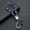 سلاسل المفاتيح Mkendn Metal Key Chain مع مفاتيح Boho Pooho Surfer Rope Rope حامل سيارة ملونة الصداقة لصديق