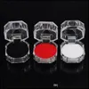 Jewelry Boxes Acrylic Crystal Clear Ring Box Transparent Black White Red Stud Earring Jewelry Case Gift Boxes Packaging Drop Deliver Dhego