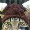 Costumes de chat Chat Tricoté Chapeaux Corne De Pirate Costumes De Chats Et De Chiens Casquette Pet Tricotés Nouvelle Caractéristique Mignon Chapeau Manuel Chapeau En