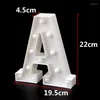 Décoration de fête 1 pièces 26 lettres blanc LED veilleuse chapiteau signe Alphabet lampe pour anniversaire mariage chambre tenture murale décor coeur