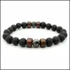 Beaded Mens Lava Rock Essential Oil Diffuser Armband For Women Natural Stone Magnetic Wood P￤rlor Charm Diy Fashion Jewelry i DR DH0Q3