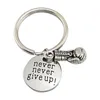 Fashion Accessories Keychain Boxing Gloves Keyting Never Give Up Fitness Creative Keychains Charm Gift Coach Souvenir