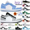 Top Jumpman rétro Low 1 1s Chaussures de basket-ball université bleu clair fumé cactus gris mocha lx gris noir voile