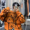 Männer Pullover Entworfen Gedruckt Pullover Männer Kawaii Muster All-match Oversize Koreanische Stilvolle Lose Warme Teenager Ins Mode freizeit G221018