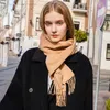 Пользовательские зимние дамы чистые 100% кашемировые платки дизайнер роскошные длинные кисточки для пашмины шерсть шарф для женщин мужчин