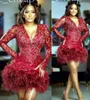 2022 Arabische Aso Ebi Bourgondy Mermaid Prom Dresses Lace kristallen avond formeel feest tweede receptie verjaardag verlovingsjurken jurk zj666