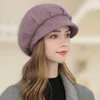 Visor Women Winter Hat Fashion Rhinestone Decoration Thick Warm Cap Beanie Female Outdoor Casual Peaked Sticked