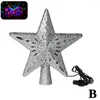 Kerstdecoraties Boom LED Projectie Licht Topperlichten 3D Ingebouwde decor Glitter Star Roteren Wit V0D3