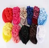 Boll Caps Women Solid Beading Hat Muslim Ruffle Cancer Wrap Cap Baseball Clasp Retro