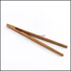 Coffee Tea Tools Natural Bamboo Tea Clip Solid Wood Anti Scalding Teas Accessories Clamp Bend Straight Tassels Tongs Dentate Drop Dhzid