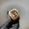 Orijinal 1 ila 1 Moda Erkekler Lüks Mekaniği Richa Dragon Tiger Volan Mekanik Tam Matkap Doğal Bant Kelebek Tokası 42mm