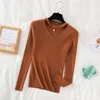 Kvinnors tröjor Autumn Winter Clothes Women Pearl Cut Out V Neck Knit Top Pullover Basic Casual Ribbed Sticked tröja