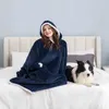 Others Apparel 2022 Blanket with Sleeves Women Oversized Winter Hoodie Fleece Warm Hoodies Sweatshirts TV Blanket Women Hoody Robe Couple Men T221018