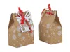 Emballage cadeau européen boîte à bonbons boîtes d'emballage de noël 6 types de cartes papier kraft de noël sac en papier flocon de neige DE843