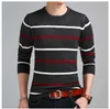 Herrenpullover Marke Social Cotton in Pullover Lässiger gehäkelter gestreifter Strickpullover Männer Slim Fit Cloes G221018