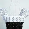 Księżniczka Frill koronkowa czarna biała polka do kuchennej kuchni fartuchy dla kobiet z kieszeniami Cross Back Drop 220507