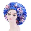 Bonnet en Satin Extra Large pour femmes bonnet de sommeil bonnet à bande élastique bandeau africain fleur Turban bonnets chimio