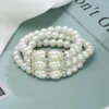 Braccialetti a maglie Perle estive con perline Dichiarazione per le donne Bracciale multistrato di lusso da sposa Gioielli per feste di nozze Bijoux