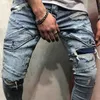 Men's Jeans Fashion Men Slim Pants Elastic Trousers Light Blue Fit Loose Cotton Denim Eans Male