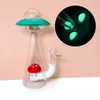 홈 가든 뜨거운 판매 UFO 모양 물 파이프 유리 봉 오일 장비 실리콘 봉 흡연 물 담뱃대 dab 리그 무료 14mm 그릇