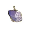 Reiki bijoux de guérison breloques pendentifs en cristal coloré roche brute pierre minérale pendule irrégulier pendentif en pierre de Quartz naturel pour les femmes