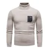 Herrtröjor tröja män mode vintage mönster lapptäcke hösten wnter turtlene stickade toppar pullover mens casual smal varm stickad g221018