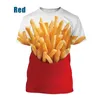 Erkek Tişörtleri 2022 Erkekler Kısa Kollu Yuvarlak Boyun Gömlek T-Shirt Sıradan Hip-Hop Yaz Fast Food 3D Baskılı XS-5XL