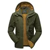 Piumini da uomo in cotone lavato Giacca invernale da uomo Casual Parka caldo con cappuccio Cappotto militare antivento