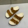 Katoenen slippers sneeuwlaarzen damesschoenen warme casual binnen pyjama feest slijtage niet-slip katoen slepen grote vrouwen bont furry donzige slipper met doos 420