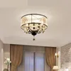 Pendant Lamps Vintage Iron Black Ceiling Light Led Crystal Shade Modern Chandeliers Nordic Lighting Home Living Room Decor Lamp