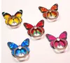 Cell Phone Accessories Creative Ring Mounts Holders Acrylic Finger Ring Buckle Bracket cartoon Beautiful butterfly For iPhone 7 Plus Samsung gift #001