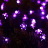 Strings 12/32M Solar Fence Lights String Garland Light Luces Led Decoracion Outdoor Lawn Patio 100 Sakura Flowers Lampa Solarna Lighting