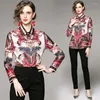 Women's Blouses Spring Summer Fall Runway Vintage Floral Print Collar Button Front Long Sleeve Womens Ladies Party OL Casual Top Shirt