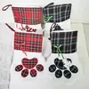 Gatto Cane Zampa Calza Calzino di Natale Decorazione Fiocco di neve Impronta Modello Calze di Natale Sacchetto regalo di caramelle di mele per bambini B1019