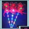 Party Decoration Party Decoration LED GAFT GAFT LIGHT UP Glowing Red Rose Flower Wands Bobo Ball Stick For Wedding Valentines Day Atmosph DH064