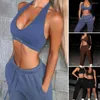 Tweede stuk broek voor dames modieuze dame tracksuit set backless trekkoord vrouwen crop top top elastische taille zachte broek suit