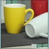 Mugs Ceramics Coloured Glaze Cup Originality Handle Smooth Coffee Mugs Water Tumbler Pure Color Gift Classic Retro Drop Delivery 202 Dhcfi