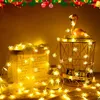 Str￤ngar 2m 20LED JUL SNOWMAN LED SNOWFLAKING Small Cane Tree Copper Wire Lantern String 2022 Dekorationer