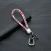 سلاسل المفاتيح Mkendn Metal Key Chain مع مفاتيح Boho Pooho Surfer Rope Rope حامل سيارة ملونة الصداقة لصديق