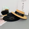 Chapeau haut de forme en laine de styliste, lettres jacquard, en laine française, à large avant-toit, nouveaux chapeaux de protection solaire européens et américains