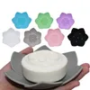 Sab￣o de silicone prato 3d mini formato de flor Soaps do suporte para casa n￣o deslize artigos de banheiro multi cor sn4224