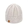 Basker vintage stickade vinterhattar för kvinnor fast färg varm mössa mjuk mohair virkning ski cap cross vertical stripe kvinnlig hatt