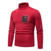 Herrtröjor tröja män mode vintage mönster lapptäcke hösten wnter turtlene stickade toppar pullover mens casual smal varm stickad g221018