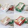 Julklapp Box Santa Papercard Kraft Present Party Favor Baking Cake Box Muffin Paper Packing SN6844