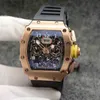 Milles wristwatch Mechanical Watch Tonneau skeleton hollowed out through bottom Multifunctional RM11-03 Automatic Mens luxury Watches