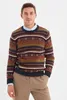 Men's Sweaters Slim Fit cycling collar jacquard sweater TMNAW21KZ0377 G221018