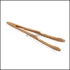 Coffee Tea Tools Natural Bamboo Tea Clip Solid Wood Anti Scalding Teas Accessories Clamp Bend Straight Tassels Tongs Dentate Drop Dhzid