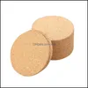 Mats Pads Wedding Party Coaster Plain Cork Round Square Pad Bowl Wok Pot Dish Table Heatproof Non Slip Placemat Drop Delivery 2022 Dhrwj